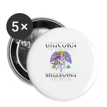 Goth Rock Satan Girl Woman Festivals Death Metal - Buttons groß 56 mm (5er Pack) - Weiß - Vorne