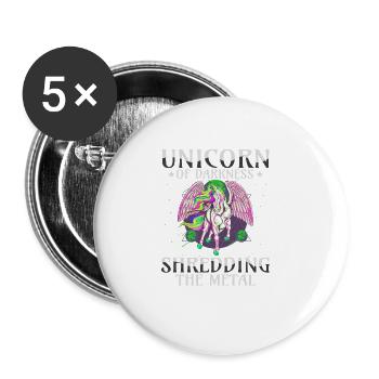 Goth Rock Satan Girl Woman Festivals Death Metal - Buttons groß 56 mm (5er Pack) - Weiß - Vorne
