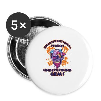 Underground Film, Independent Cinema, Horror - Buttons groß 56 mm (5er Pack) - Weiß - Vorne