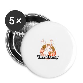 Lustiges Taxidermie und Tierpräparator Taxidermist - Buttons groß 56 mm (5er Pack) - Weiß - Vorne