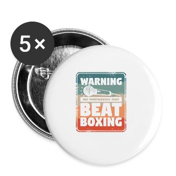 Warning May Spontaneously Start Beatboxing Beatbox - Buttons large 2.2''/56 mm (5-pack) - white - Front