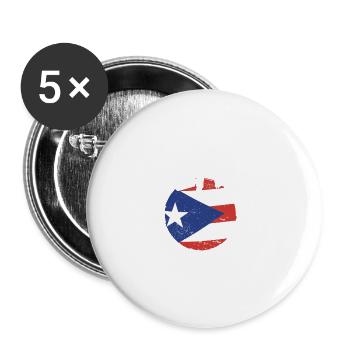 Fier drapeau portoricain de Porto Rico Wepa Latino - Lot de 5 grands badges (56 mm) - blanc - Devant