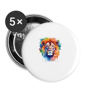 Cute lion watercolor art - Buttons large 2.2''/56 mm (5-pack) - white - Front