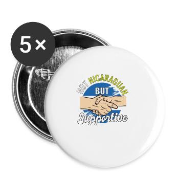 Not Nicaraguan But Supportive Country Traveler - Buttons large 2.2''/56 mm (5-pack) - white - Front