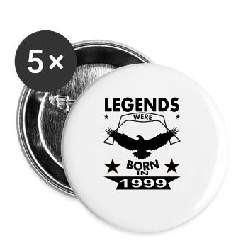 1999 geboren Legenden von 1999 Geburtstag Geschenk - Buttons groß 56 mm (5er Pack) - Weiß - Vorne