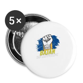 Not Bajan But Supportive Barbados Flag Country - Buttons large 2.2''/56 mm (5-pack) - white - Front