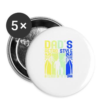 Retro Vintage Daddy 60s 70s 80s 90s Costume de fête - Lot de 5 grands badges (56 mm) - blanc - Devant