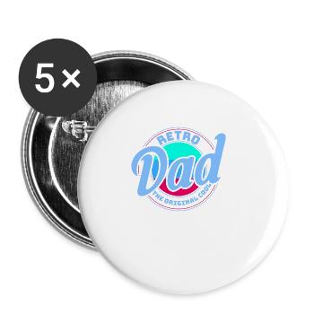 Retro Vintage Daddy 60s 70s 80s 90s Costume de fête - Lot de 5 grands badges (56 mm) - blanc - Devant