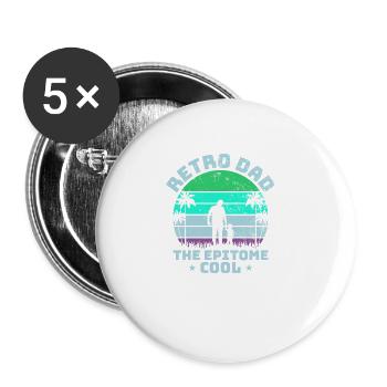 Super Dad, Daddy, Best Dad Dad Father's Day - Buttons large 2.2''/56 mm (5-pack) - white - Front