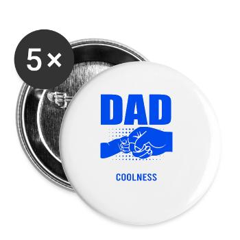 Super papa, papa, meilleur papa Fête des pères - Lot de 5 grands badges (56 mm) - blanc - Devant