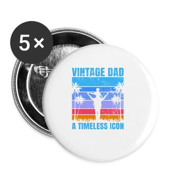 Super Dad, Daddy, Best Dad Dad Father's Day - Buttons large 2.2''/56 mm (5-pack) - white - Front