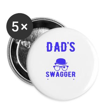 Super papa, papa, meilleur papa Fête des pères - Lot de 5 grands badges (56 mm) - blanc - Devant