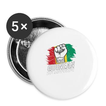 Pas guinéen mais un drapeau de la République de Guinée favorable - Lot de 5 grands badges (56 mm) - blanc - Devant