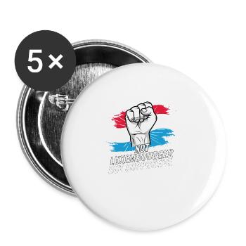 Pas luxembourgeois mais favorable au drapeau luxembourgeois - Lot de 5 grands badges (56 mm) - blanc - Devant
