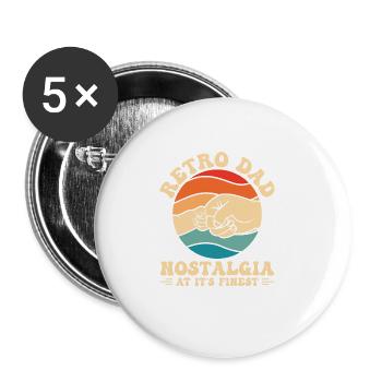 Retro Vintage Daddy 60s 70s 80s 90s Costume de fête - Lot de 5 grands badges (56 mm) - blanc - Devant