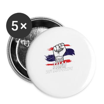 Not Thai But Supportive Thailand Flag Country - Buttons large 2.2''/56 mm (5-pack) - white - Front