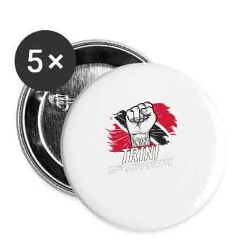 Not Trini But Supportive Trinidad Flag Country - Buttons groß 56 mm (5er Pack) - Weiß - Vorne