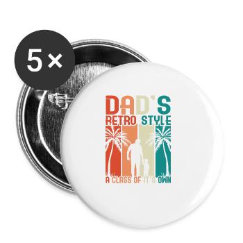 Super papa, papa, meilleur papa Fête des pères - Lot de 5 grands badges (56 mm) - blanc - Devant