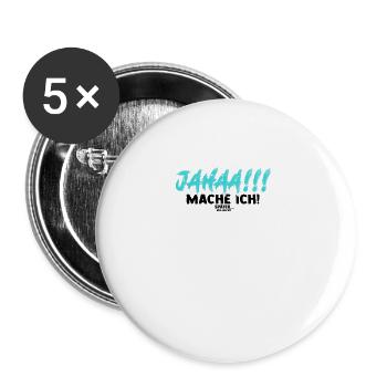 Jahaa Mach Ich Später vielleicht - Prokrastination - Buttons groß 56 mm (5er Pack) - Weiß - Vorne