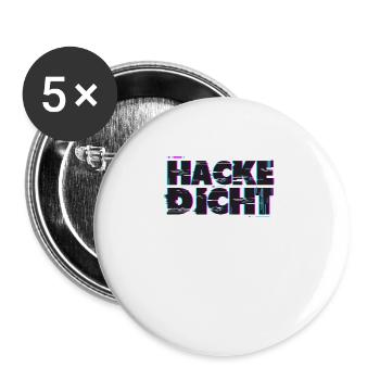 Hacke Dicht - Party - Buttons groß 56 mm (5er Pack) - Weiß - Vorne