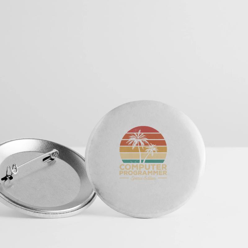 Retro Computerprogrammierer Sonderedition Buttons groß 56 mm (5er Pack)