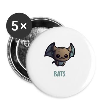 just a girl who loves bats bats bats - Buttons large 2.2''/56 mm (5-pack) - white - Front