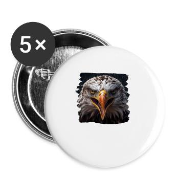 Aulne pygargue à tête blanche oiseau aigle pierre - Lot de 5 grands badges (56 mm) - blanc - Devant