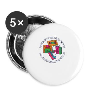 Je n’ai aucune idée de ce que c’est que la cassette mixée - Lot de 5 grands badges (56 mm) - blanc - Devant