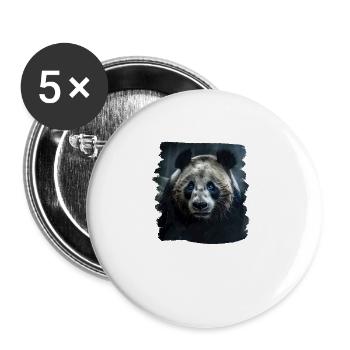 Pandas realistic Panda Großer Panda - Buttons groß 56 mm (5er Pack) - Weiß - Vorne