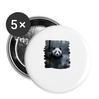 Pandas realistic Panda Großer Panda - Buttons groß 56 mm (5er Pack) - Weiß - Vorne