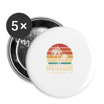 Vintage Public Relations Manager Sonderausgabe - Buttons groß 56 mm (5er Pack) - Weiß - Vorne
