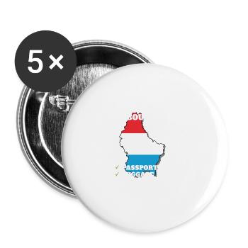 Luxembourg Bound Country Travel Drapeau luxembourgeois - Lot de 5 grands badges (56 mm) - blanc - Devant