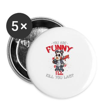 Horror Clown Horror Film Festival + Halloween - Buttons large 2.2''/56 mm (5-pack) - white - Front