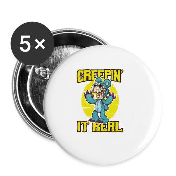 Horror Clown Horrorfilm Filmfestival + Halloween - Buttons groß 56 mm (5er Pack) - Weiß - Vorne
