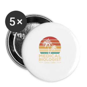 Vintage Medizinischer Biologe Sonderausgabe Biologie - Buttons groß 56 mm (5er Pack) - Weiß - Vorne