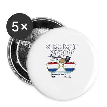 Straight Trippin' Pays-Bas Vacation Tour - Lot de 5 grands badges (56 mm) - blanc - Devant