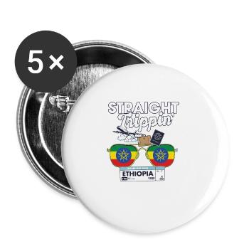 Straight Trippin' Ethiopia Vacation Tour Travel - Buttons large 2.2''/56 mm (5-pack) - white - Front