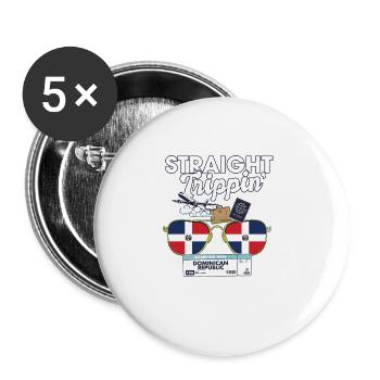 Straight Trippin' Dominican Republic Vacation - Buttons groß 56 mm (5er Pack) - Weiß - Vorne