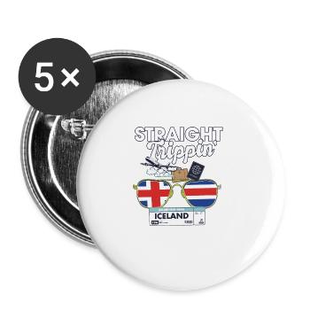Straight Trippin' Iceland Vacation Tour Travel - Buttons large 2.2''/56 mm (5-pack) - white - Front