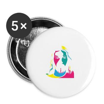 Religious Christian Believers Jesus Christ Is - Buttons groß 56 mm (5er Pack) - Weiß - Vorne