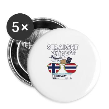 Straight Trippin' Norway Vacation Tour Travel - Buttons large 2.2''/56 mm (5-pack) - white - Front