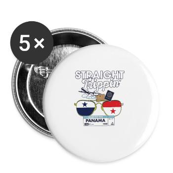 Straight Trippin' Panama Vacation Tour Voyage - Lot de 5 grands badges (56 mm) - blanc - Devant