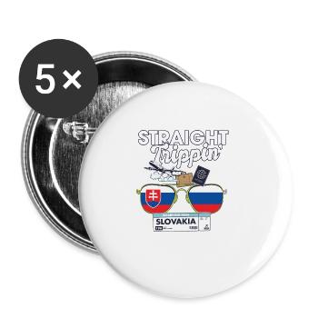 Straight Trippin' Slovakia Vacation Tour Travel - Buttons large 2.2''/56 mm (5-pack) - white - Front
