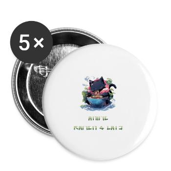 Just a Girl who loves Anime Ramen and Cats - Buttons groß 56 mm (5er Pack) - Weiß - Vorne