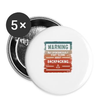 Warning May Spontaneously Start Talking About - Buttons large 2.2''/56 mm (5-pack) - white - Front