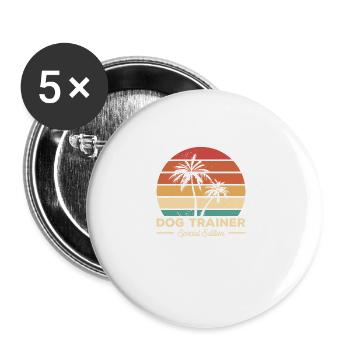 Vintage Dog Trainer Special Edition Dogs - Buttons large 2.2''/56 mm (5-pack) - white - Front
