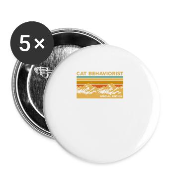 Vintage Cat Behaviorist Sonderedition - Buttons groß 56 mm (5er Pack) - Weiß - Vorne