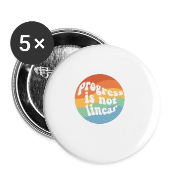 Progress Is Not Linear Paraprofessional Sped - Buttons groß 56 mm (5er Pack) - Weiß - Vorne