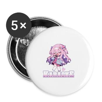 Juste une fille qui aime le karaoké - Lot de 5 grands badges (56 mm) - blanc - Devant