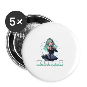 Juste une fille qui aime le karaoké - Lot de 5 grands badges (56 mm) - blanc - Devant